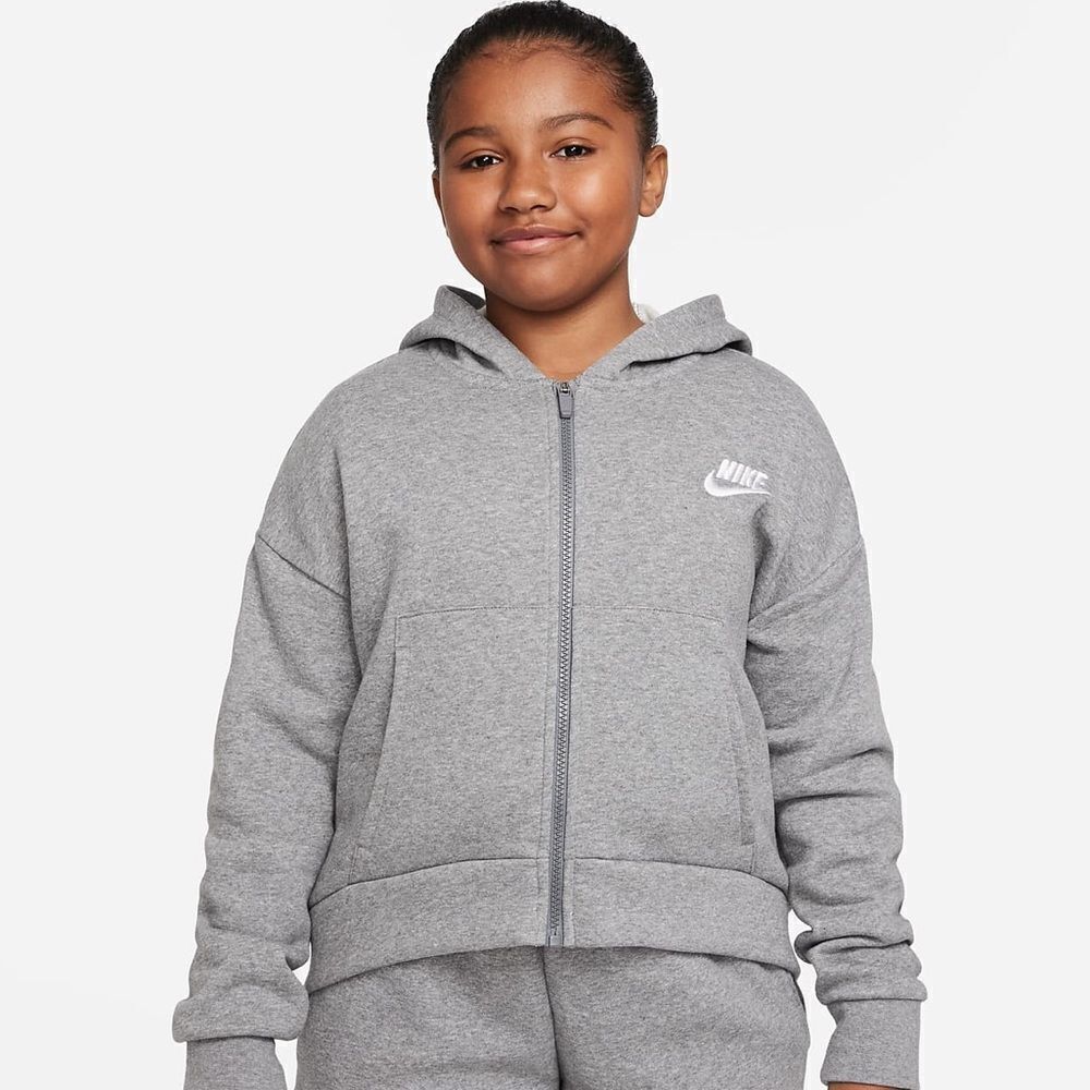 Nike Sportswear Club Fleece Older Kids' (Girls') Full-Zip Hoodie Standard Sz L+